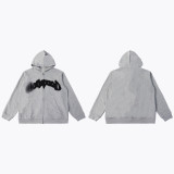25ss Fall/Winter New GOD Fashion High Street Retro Simple Letter Casual Cardigan Hooded Sweatshirt Unisex Set