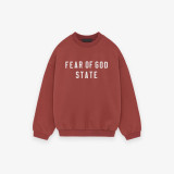 FOG ICON New Autumn/Winter Trendy Brand Fleece-Lined Letter Print Crew Neck Sweatshirt Unisex Versatile Hoodie