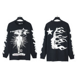 Cross-border Hellstar T-Shirt, autumn fashion, trendy high street loose long-sleeve T-shirt for men and women