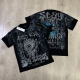 FIRST ROW LOST UTOPIA UNIVERSE CROPPED TEE white ink direct print short sleeve t-shirt for men