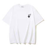 25ss European and American cross-border fashion high street OFF-WHITE high-quality printed graffiti loose short-sleeve T-shirt for men and women