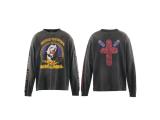 Hip-hop SAINT MICHAEL ICON new vintage graffiti loose-fit round-neck long-sleeve T-shirt for men and women