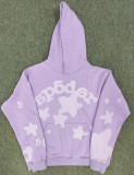 Popular foreign trade item: heavy-duty hoodie with spider web print, trendy brand, loose fit, fleece-lined sp5der sweatshirt and pants for men, in stock