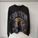 Cross-border foreign trade MIXED EMOTION American style trendy brand high street rhinestone loose hoodie sweatshirt unisex set