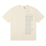 25ss cross-border European and American trendy brand RHUDE character, coconut tree, and letter print American style short-sleeve T-shirt, unisex