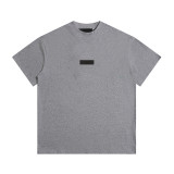 Spring/Summer New FOG ICON Double-Line Letter Print Crew Neck Pullover Short Sleeve Unisex Fleece Hoodie