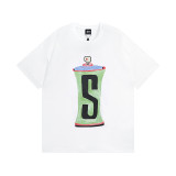 Dropshipping trendy brand short-sleeve T-shirt with dice lettering, basic style, American-style couple's summer outfit