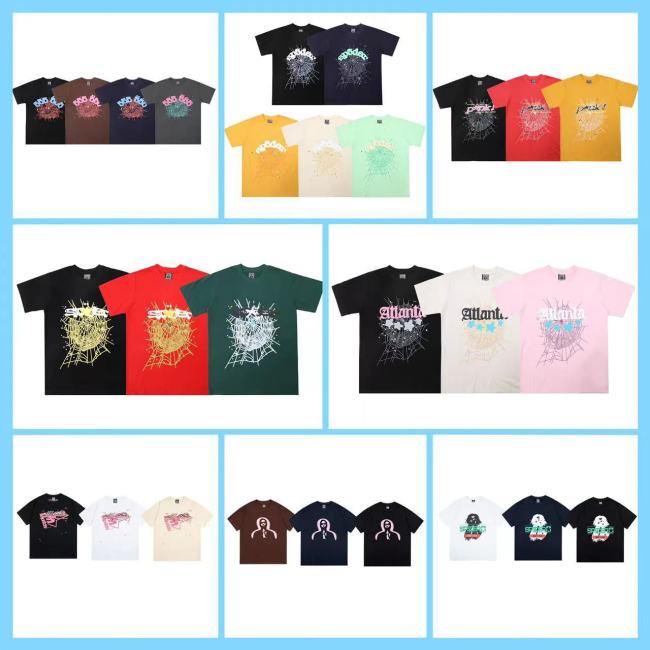 New Summer Spider Web Foam Print European and American Street Fashion Casual Loose Unisex Pullover Short Sleeve T-Shirt