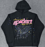 Overseas original heavyweight 450G thick fleece hoodie with foam-printed spider design for men and women Sp5der hoodie