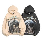 Godspeed Cross-Border 25ss Fall/Winter New Direct Print Washed Vintage Pure Cotton Hip-Hop American Style Hoodie Sweatshirt
