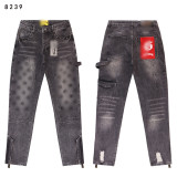 Cross-border foreign trade GOD trendy high street rock band washed vintage embroidered men's denim flared pants