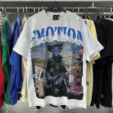 MIXED EMOTION High-Quality Fashionable High-Street Angel Rhinestone Vintage Loose-Fit Short-Sleeve Full-Print Unisex T-Shirt