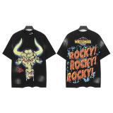 New Hellstar high-quality vintage washed loose-fit short-sleeve T-shirt for men