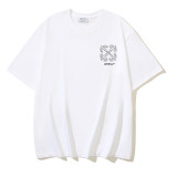 25ss high-quality OFF OW trendy high street arrow print summer short-sleeve casual loose T-shirt for men and women couples