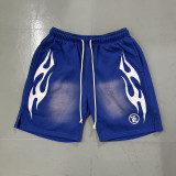 Hell Star Washed Vintage Casual Shorts Summer New European and American Trendy Brand Hip-Hop Shorts for Men and Women