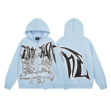 25ss Cross-Border Foreign Trade MIXED EMOTION American Street Style Diamond Pure Cotton Zip-Up Sweatshirt for Men and Women