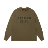 Spring/Summer New FOG ICON Double-Line Letter Print Crew Neck Pullover Short Sleeve Unisex Fleece Hoodie