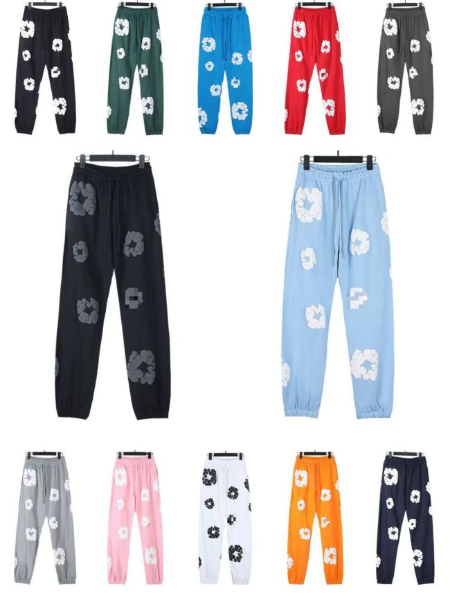 Foreign trade American-style trendy brand high-quality foam-printed high street pants, unisex.