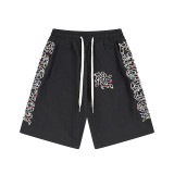 25ss Summer MIXED EMOTION trendy street style waffle embroidered rhinestone casual shorts unisex set