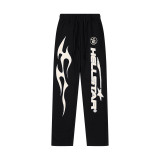 24ss American high street fashion brand HELL street heavy print terry sweatshirt casual sports hooded set for men and women