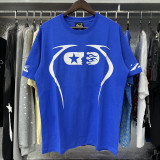Cross-border foreign trade high street heavy-duty washed distressed worker head print Hell Star round neck short-sleeve T-shirt for summer