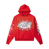 New Hellstar European and American fashion brand high street fleece washed distressed zip-up hoodie for men and women