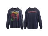 American retro SAINT MICHAEL ICON trendy brand distressed portrait hoodie for men and women, casual sweatshirt