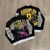 Rough Play vintage washed distressed high street rhinestone frayed men's and women's short-sleeve T-shirt vest ins street fashion