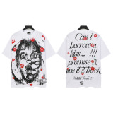 25ss Cross-Border Foreign Trade Hellstar American Trend High Street Retro Print Summer Loose Short-Sleeve T-Shirt Unisex