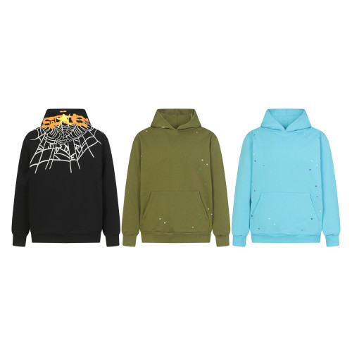 25ss cross-border foreign trade Sp555der American-style trendy brand foam letter full rhinestone hoodie sweatshirt and pants for men and women