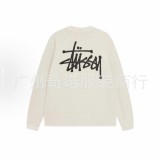23S STU new knitted sweater with curved letter print, unisex, suitable for couples, versatile, pure cotton, long sleeve