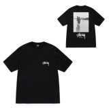 Summer short-sleeve Stus heavy-duty long-sleeve with correct lettering, high-quality American streetwear brand for couples