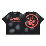 25ss Summer New Hellstar American Style Trendy Brand High Street Washed Vintage Print Unisex Short Sleeve T-Shirt