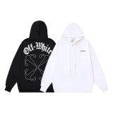 High-quality OFF American streetwear brand heavyweight Angel Caravaggio pure cotton arrow print hoodie OW sweatshirt for men and women