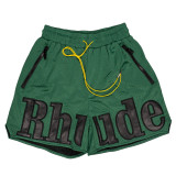 Cross-border foreign trade American trendy brand RHUDE 3M reflective letter print casual sports shorts for men and women