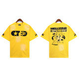 25ss Summer New Arrival Hellstar American Fashion Brand Washed Vintage Print Loose Short Sleeve T-Shirt for Men and Women