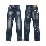 Cross-border foreign trade DSQUARED2 European and American trendy brand slim-fit skinny jeans with washed-out and distressed details for men