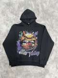 25ss high-quality VAL trendy high street retro street hip-hop white ink direct-print hoodie unisex sweatshirt