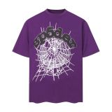 26ss Cross-Border Foreign Trade Sp555der American Style Trendy Brand High Street Printed Foam Loose Casual Short Sleeve T-Shirt for Men and Women
