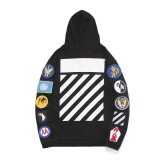European and American trendy brand autumn and winter OFF zipper cardigan arrow sweatshirt high street loose casual unisex hoodie