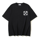 25ss high-quality OFF OW trendy high street arrow print summer short-sleeve casual loose T-shirt for men and women couples