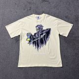 American high street niche fashion brand summer new skull figure basketball print retro loose round neck short sleeve T-shirt