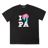 Popular cross-border e-commerce brand Palmt: New summer short-sleeve T-shirt with round neck, letter print, unisex, loose fit, European and American style