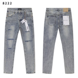 Cross-border American fashion Purple Brand straight-leg jeans, washed, distressed, vintage, ripped, cool and stylish American style