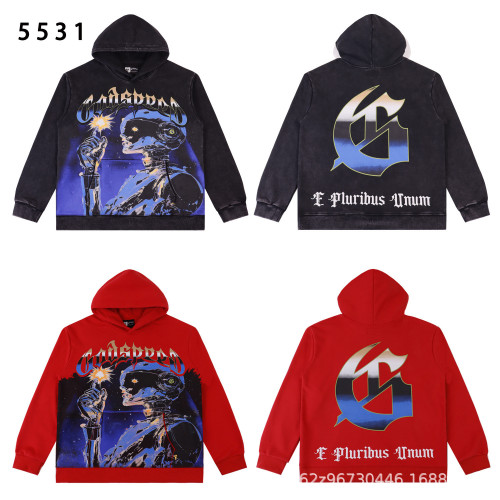 25 Cross-border Trendy American Retro God Classic Print Hooded Sweatshirt for Men and Women, Pure Cotton, High Quality, Loose Fit