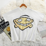 Devil candy print white tank top for men, trendy brand, loose casual, monster-themed fun pattern, sleeveless vest for summer