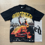 26ss Cross-Border Foreign Trade GOD American Trend High Street Vintage Washed Distressed Skull Unisex Loose Fit Printed Short Sleeve T-Shirt
