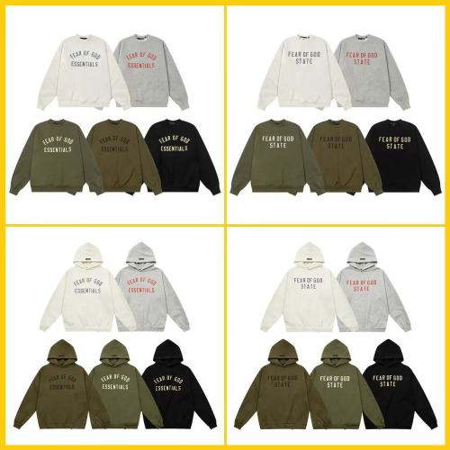 New FOG ICON sub-line autumn and winter American high street fashion casual fleece-lined hooded sweatshirt for men and women ins hoodie