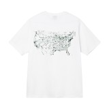 6STU New T-Shirt for Men and Women, Short Sleeve T-Shirt with Cow Print, Loose Fit, 230g, Summer Tee