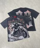 25ss American fashion brand GOD high street washed distressed printed spliced vintage summer loose short-sleeve T-shirt for men and women